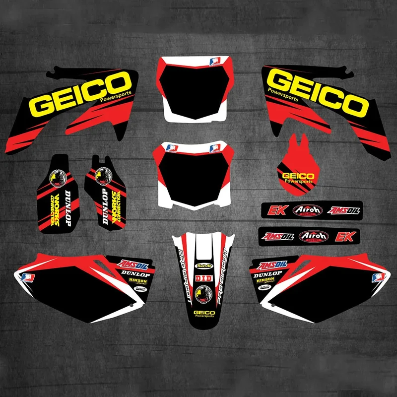 Customized For Honda 250 CRF 2009-04 GRAPHICS Stickers Emblem Decals Kits For Honda CRF250R CRF250 2004 2005 2006 2007 2008 2009