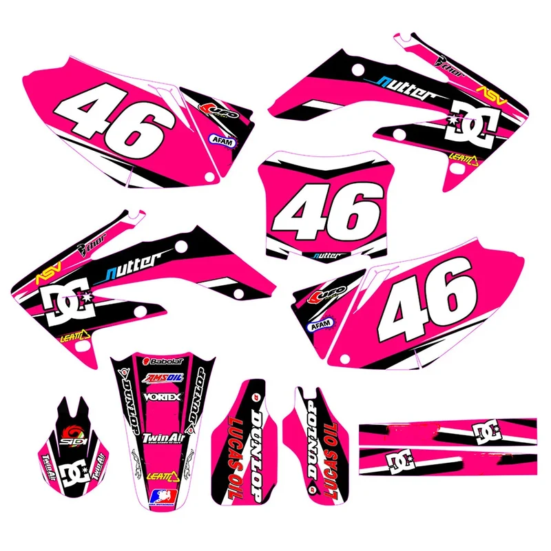 Customized For Honda 250 CRF 2009-04 GRAPHICS Stickers Emblem Decals Kits For Honda CRF250R CRF250 2004 2005 2006 2007 2008 2009
