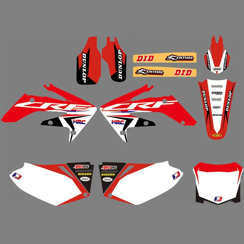 Customized For Honda 250 CRF 2009-04 GRAPHICS Stickers Emblem Decals Kits For Honda CRF250R CRF250 2004 2005 2006 2007 2008 2009