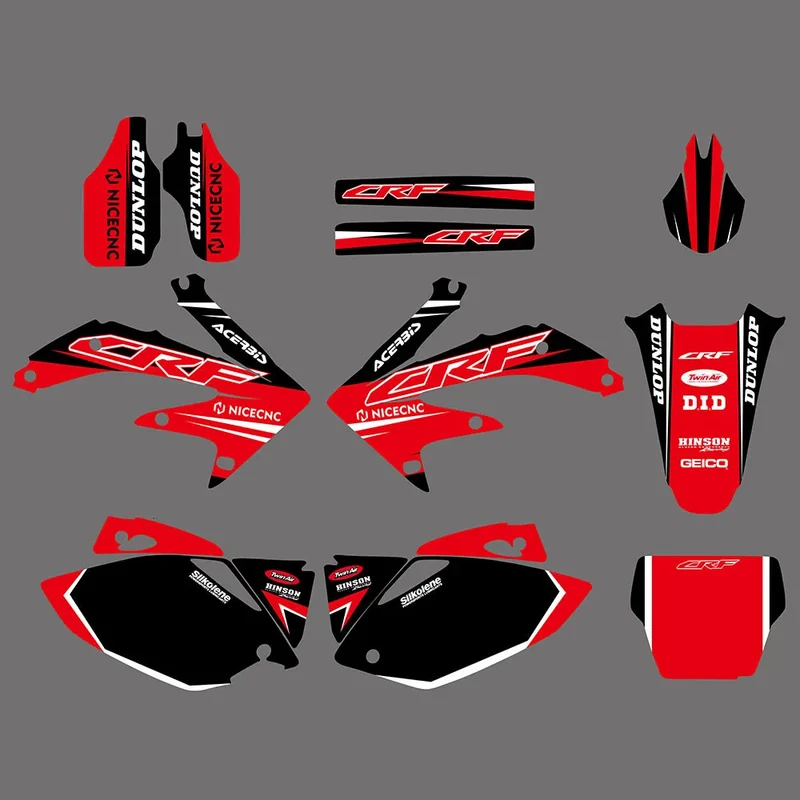 Customized For Honda 250 CRF 2009-04 GRAPHICS Stickers Emblem Decals Kits For Honda CRF250R CRF250 2004 2005 2006 2007 2008 2009