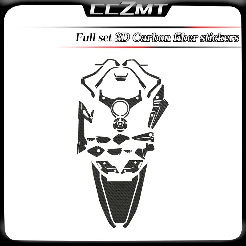 For CFMOTO 450MT 2024 carbon fiber 3D fuel tank stickers body protection stickers waterproof stickers modification accessories