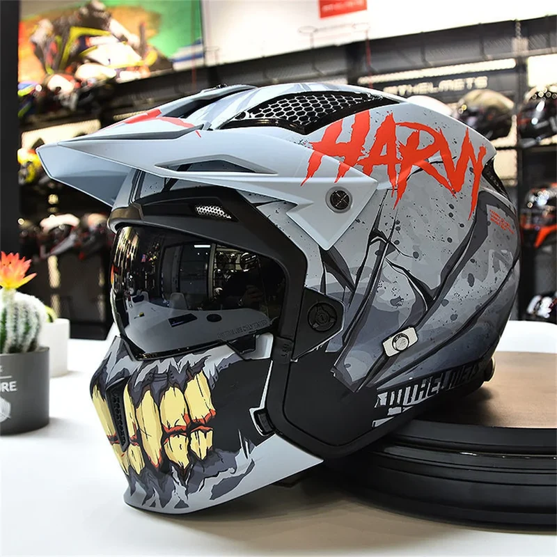 New Premium Dirt Bike Helmet Personality Off Road Changeable Motorcycle Helmets AM DH Racing Downhill Casque Moto Casco Moto ECE