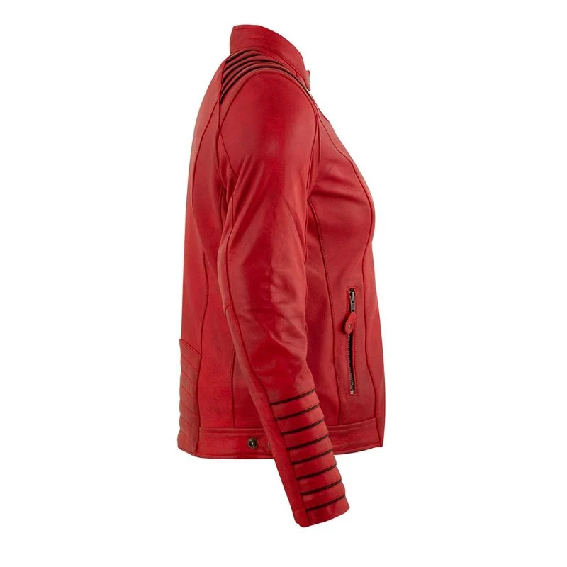 Blouson de moto femme AA - Jacket Amanda rouge