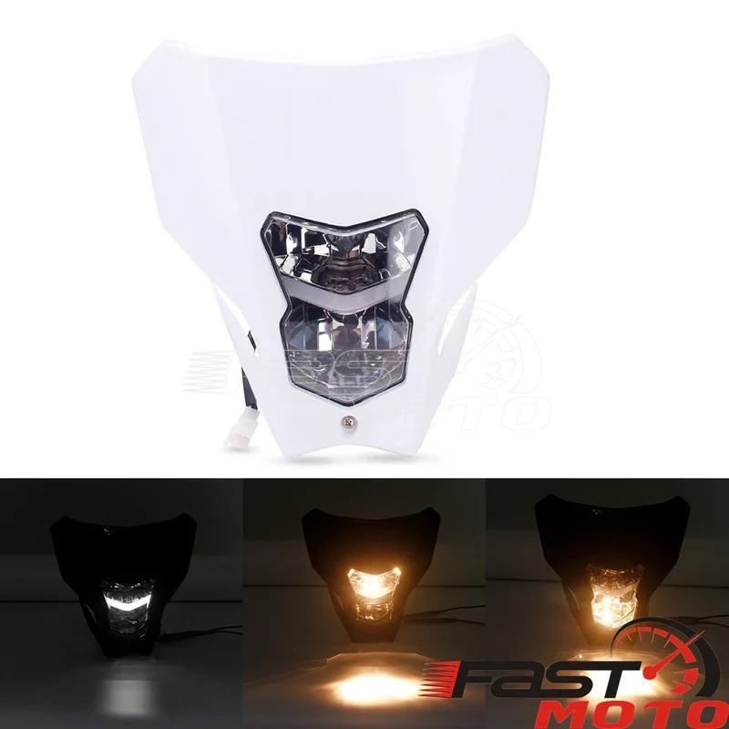 LED CRF Headlight Supermoto Redmoto Daytime Running Light Front Lamp Mask Fairing for Honda CRF CR 125 250 450 110 R X RX L