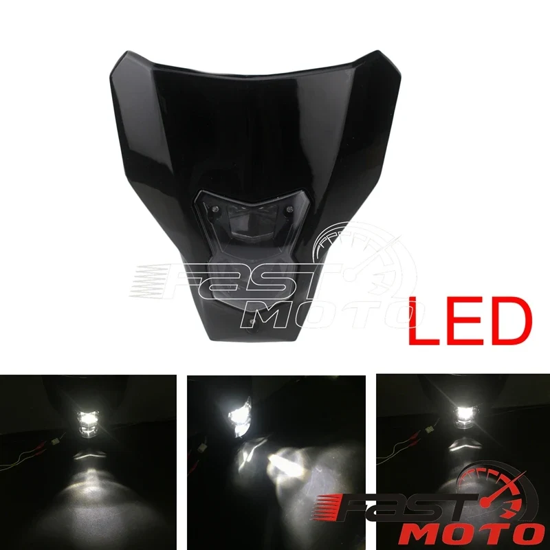LED CRF Headlight Supermoto Redmoto Daytime Running Light Front Lamp Mask Fairing for Honda CRF CR 125 250 450 110 R X RX L