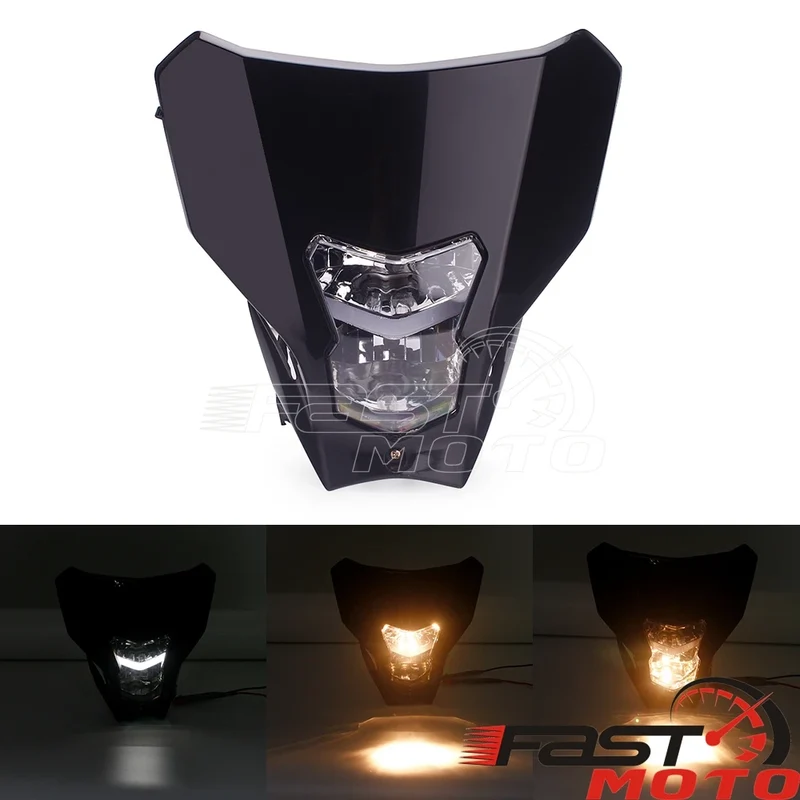 LED CRF Headlight Supermoto Redmoto Daytime Running Light Front Lamp Mask Fairing for Honda CRF CR 125 250 450 110 R X RX L