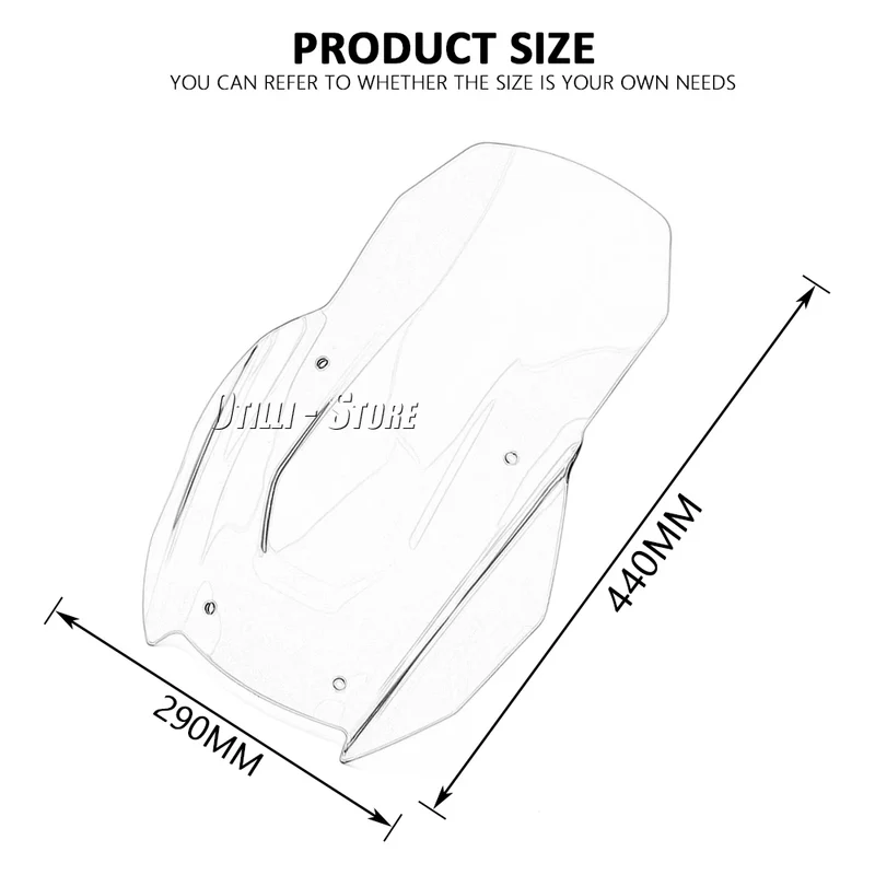 For Honda ADV 350 Adv350 2022 2023 Motorcycle Accessories Windshield Windscreen Wind Shield Screen Deflector Spoiler Protector