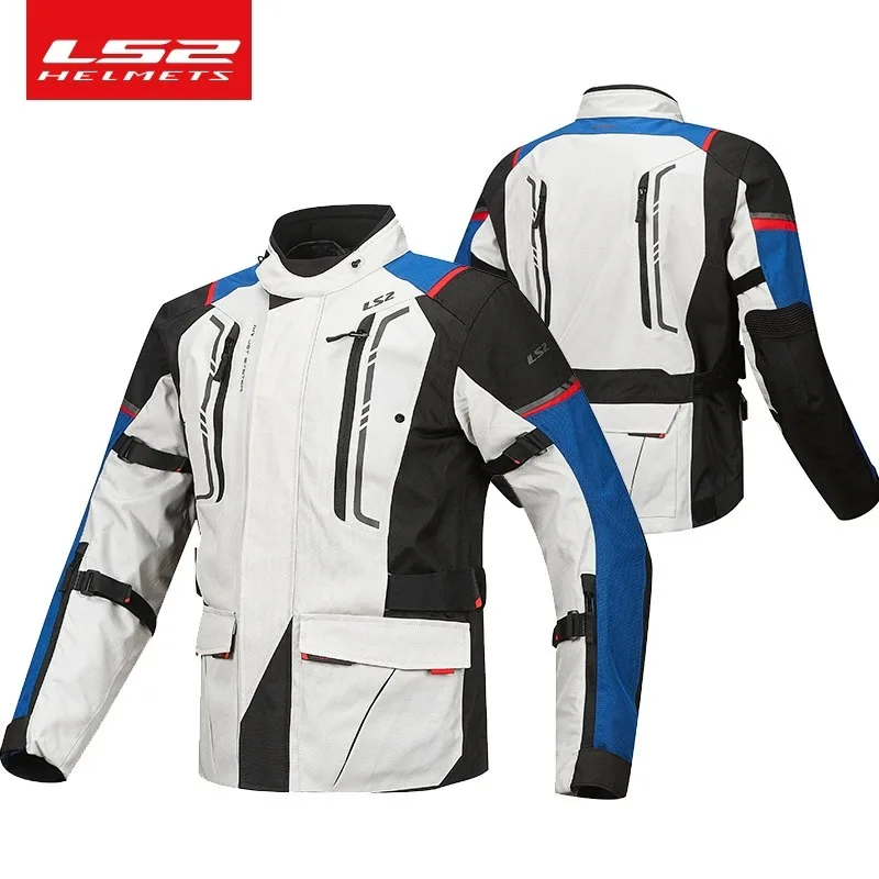 LS2 MJ147 motorcycle riding suit pull set men's and women's motorcycle pull car fall waterproof motorcycle jacket