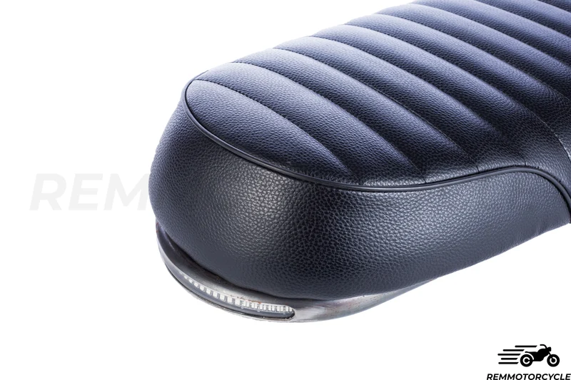 Selle Moto Noir + Boucle Plate Longue+ bande LED intégrée