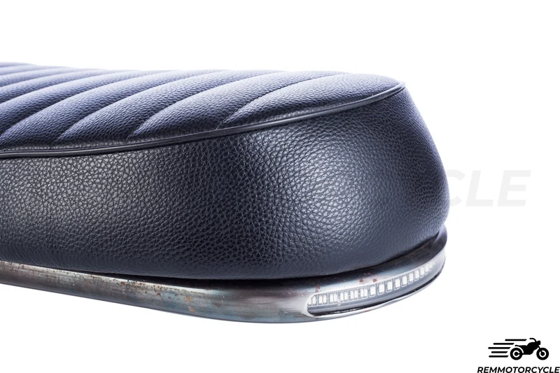 Selle Moto Noir + Boucle Plate Longue+ bande LED intégrée