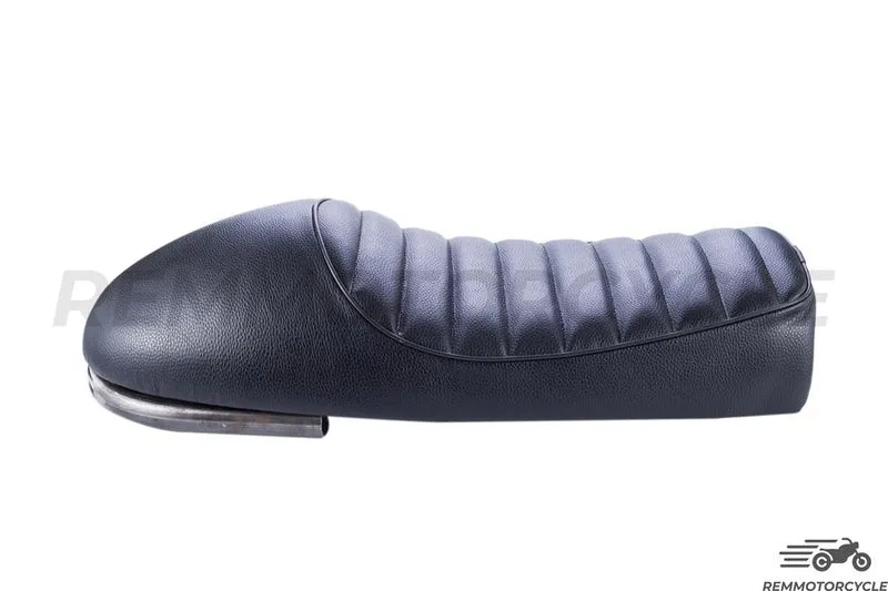 Selle Moto Vintage Noir + Boucle plate courte + Bande LED