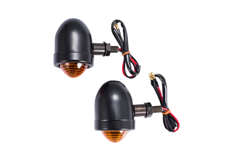 Paire de Clignotants Bullet Métal Noir ou Chrome
