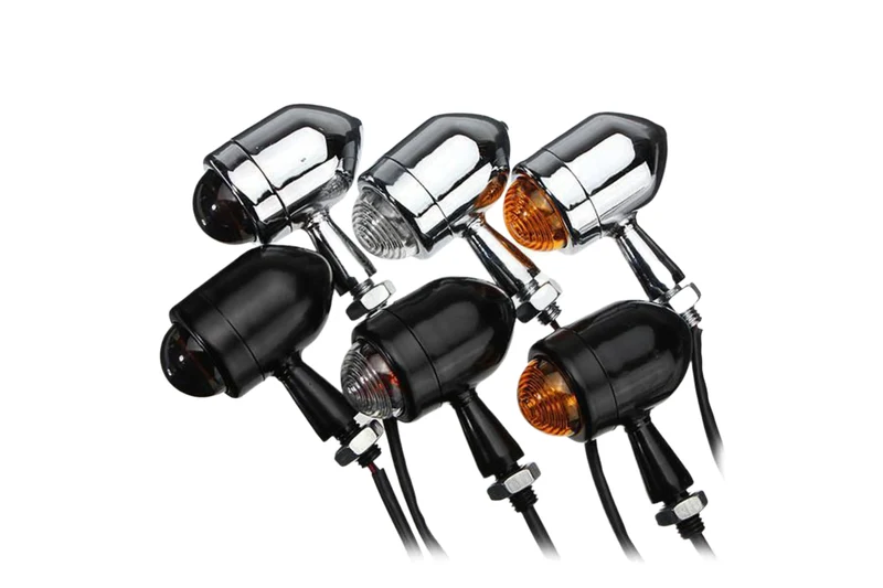Paire de Clignotants Led Bullet Noir ou Chrome Différentes Lentilles