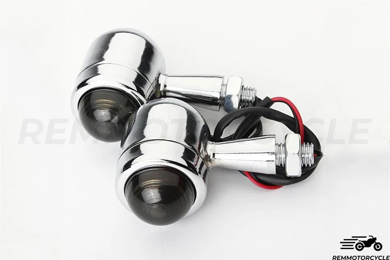 Paire de Clignotants Led Bullet Noir ou Chrome Différentes Lentilles