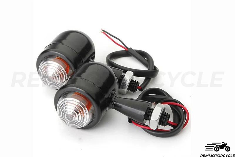 Paire de Clignotants Led Bullet Noir ou Chrome Différentes Lentilles