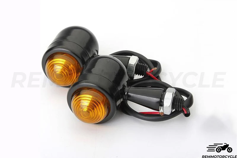 Paire de Clignotants Led Bullet Noir ou Chrome Différentes Lentilles
