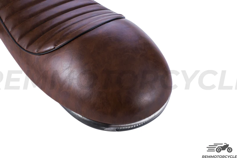 Selle Moto Vintage Marron avec Boucle de cadre et Feux LED intégrées