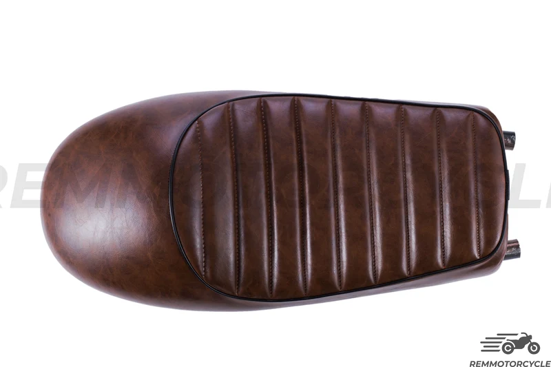 Selle Racing Marron + Boucle plate longue + LED