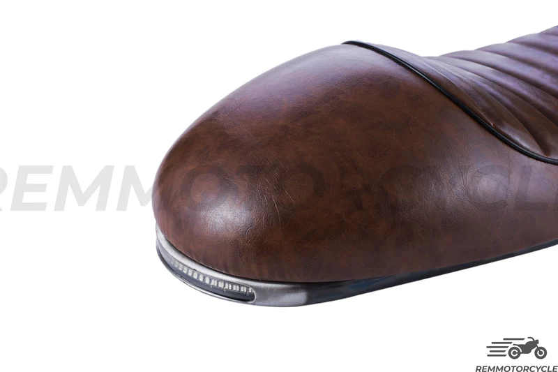 Selle Racing Marron + Boucle plate longue + LED