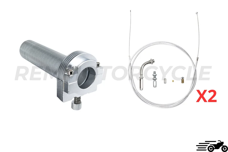 Poignée d'Accélérateur 22MM Aluminium avec 2 câbles