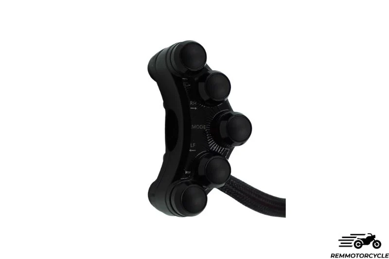 Commodo moto racing FULL aluminium 7 boutons Noir ou Silver