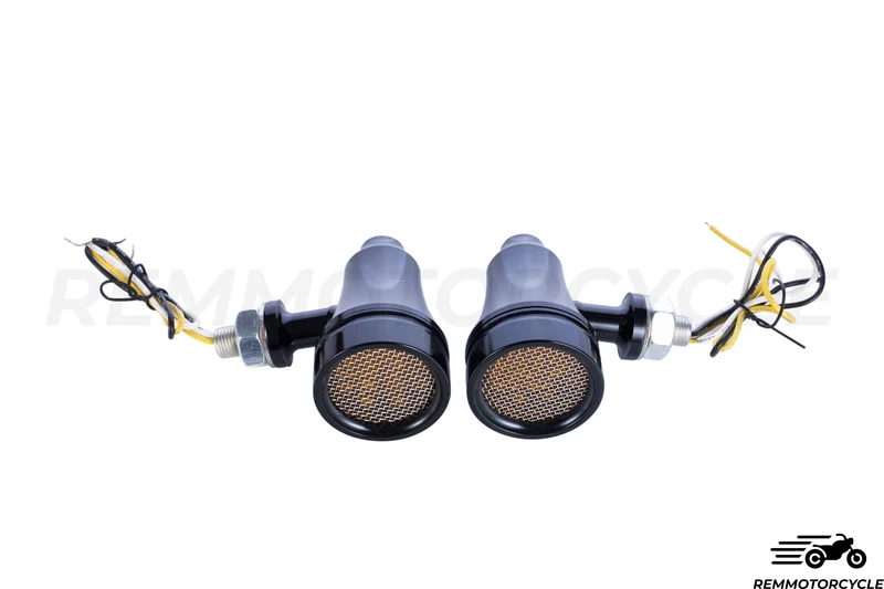 Paire de Clignotants Grille CNC Noir