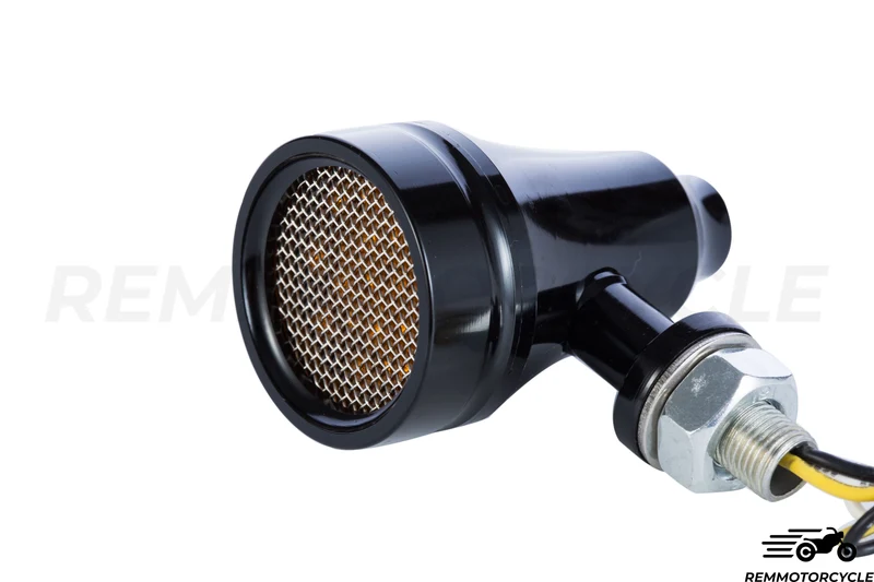 Paire de Clignotants Grille CNC Noir