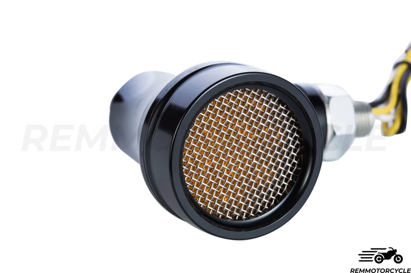 Paire de Clignotants Grille CNC Noir
