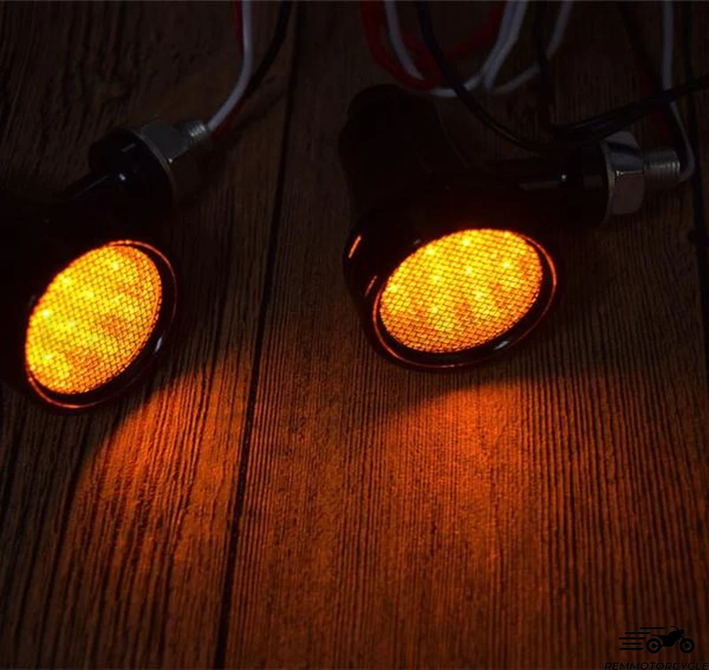 Paire de Clignotants Grille CNC Noir