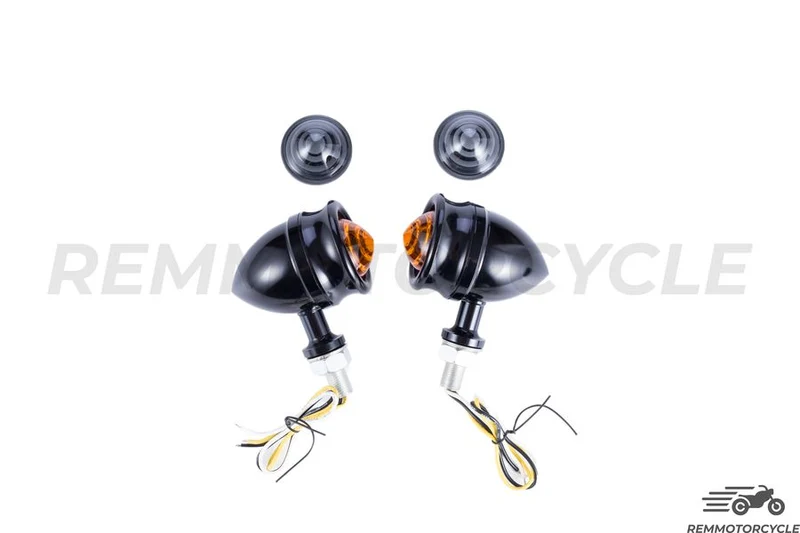Paire de Clignotants Bulles CNC Noir