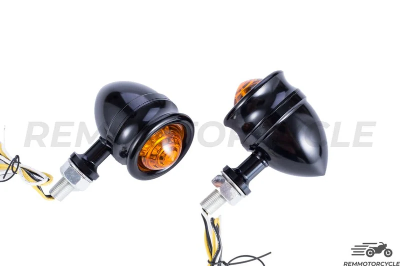 Paire de Clignotants Bulles CNC Noir