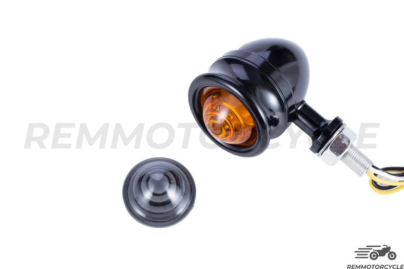 Paire de Clignotants Bulles CNC Noir