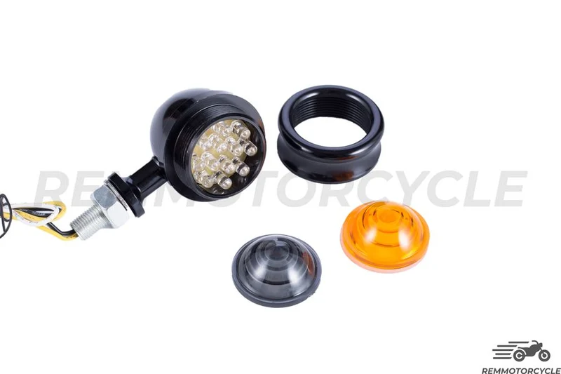 Paire de Clignotants Bulles CNC Noir