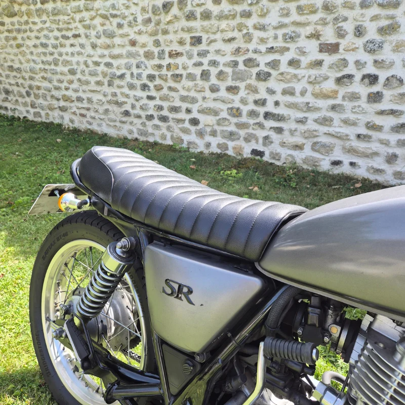Selle cafe racer biplace noir