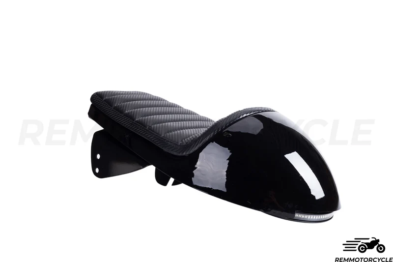 Boucle Arriere BMW Noir avec selle Cafe Racer Mono amortisseur avec LED