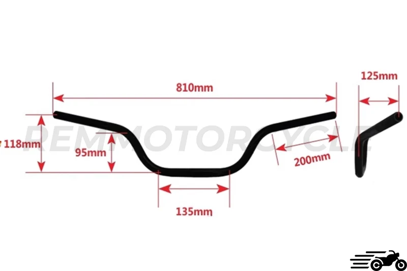 Guidon Tracker Noir 22 mm
