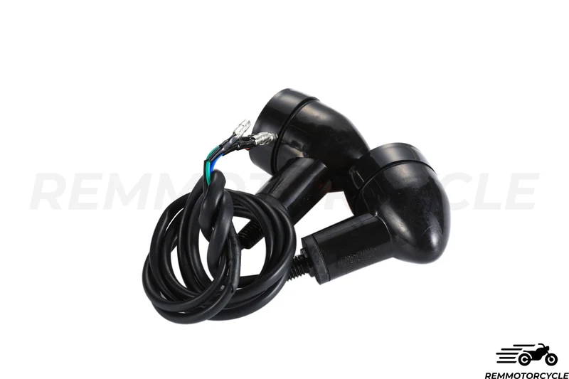 Paire de Clignotants LED Noir Orange Homologué