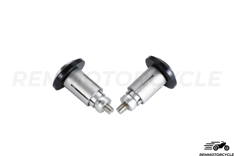 Embouts de guidon Aluminium Rond CNC Noir et Argent