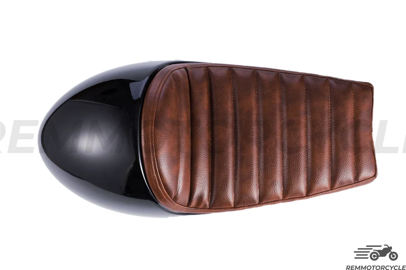Selle Cafe Racer Noir assise Marron