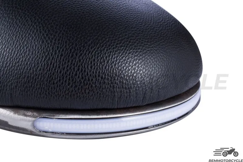 Selle Noir Racing + Boucle LED cligntotants Défilants