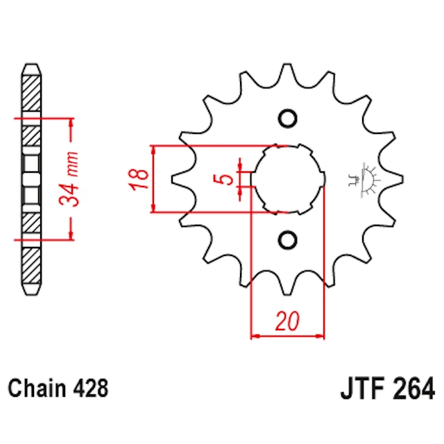 Piñon Honda / Kymco 125cc 428 Jt Sprockets