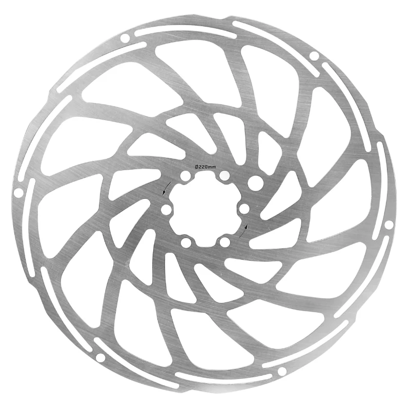 Disque De Frein VTT 6 Trous Newton Brakco Compatible Shimano Et Autres 220 mm Argent Pour VAE - E-Bike Avec Renfort Supplementaire De 2 mm + 6 Vis