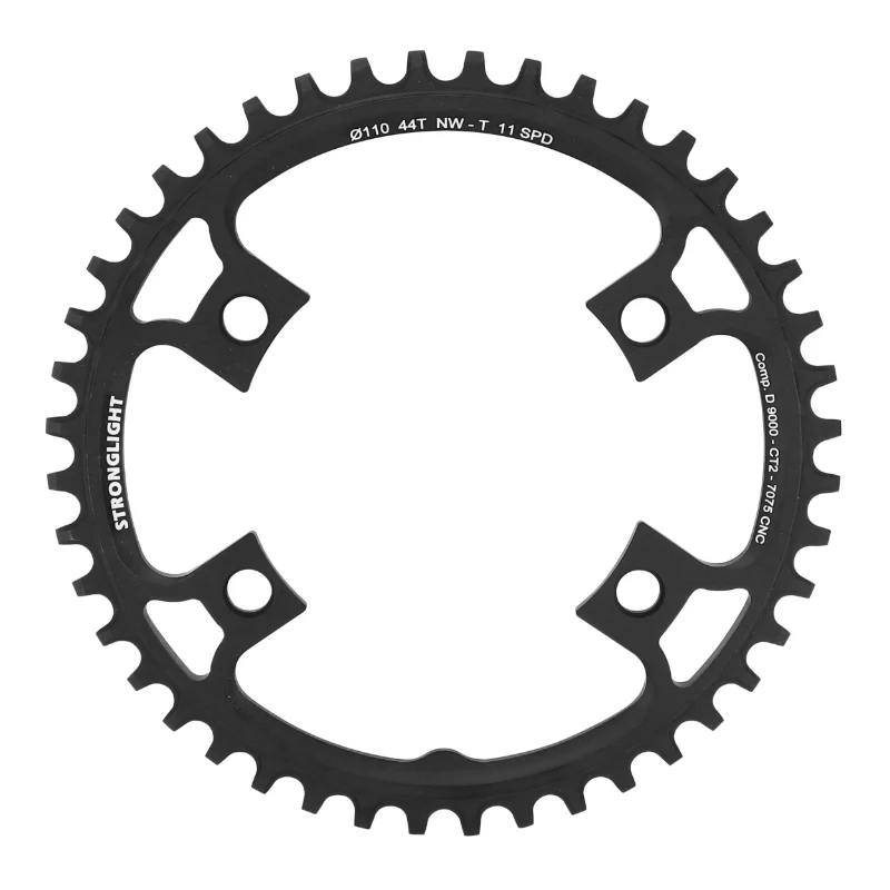 Plateau Gravel 4 branches Ø 110 Pour Shimano Ultegra 6800 Stronglight Ct2 44 dents Mono Noir Compatible Dura-Ace 9000 - 105 5800 11V. Narrow Wide