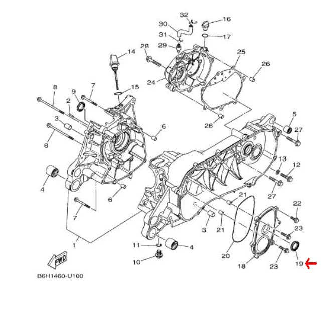 Retén cigueñal lado variador Yamaha N-Max / X-Max 125 21-25