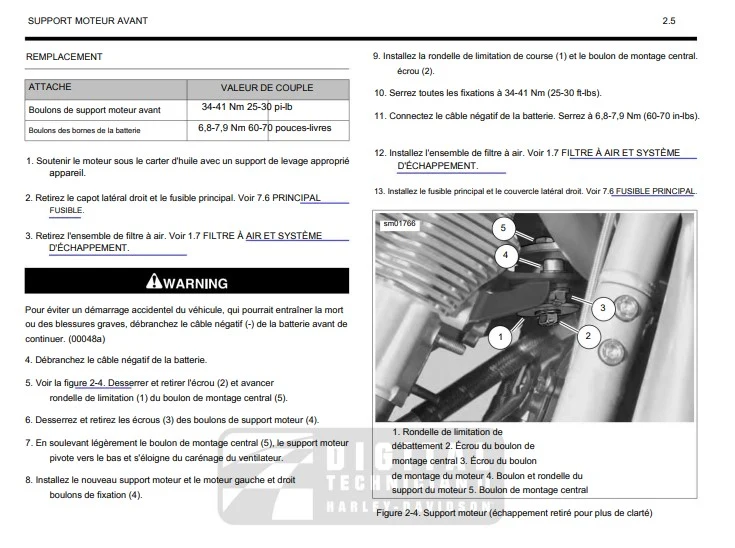 Manuel d'atelier Harley Davidson V-Rod 2013 en français