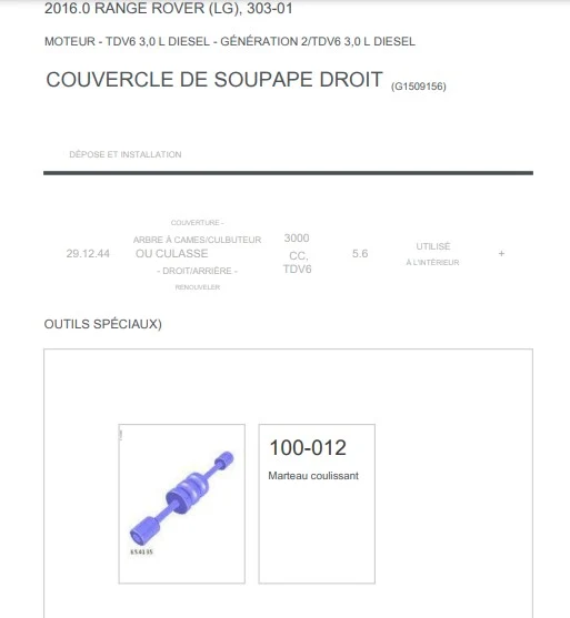 Manuel d'atelier Range Rover L 405 2012 2018 français