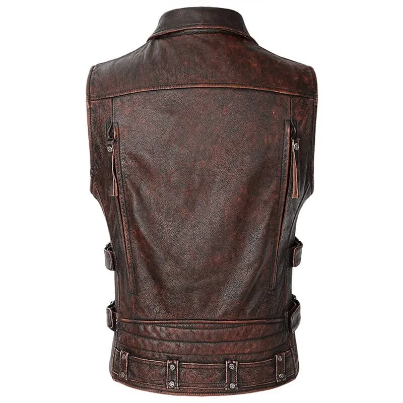 Gilet cuir biker - Ride free
