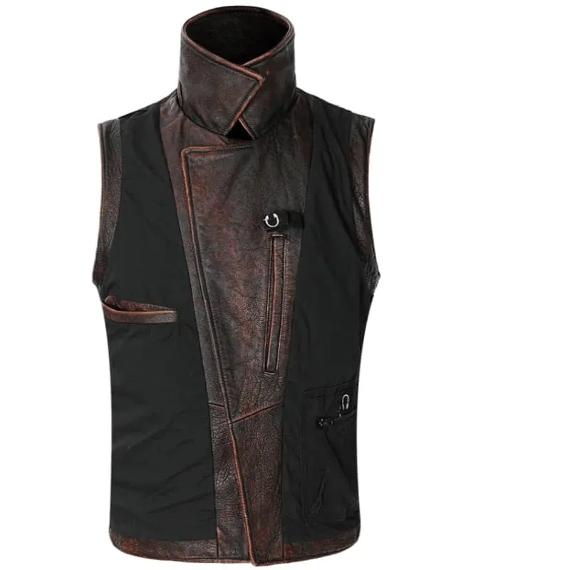 Gilet cuir biker - Ride free