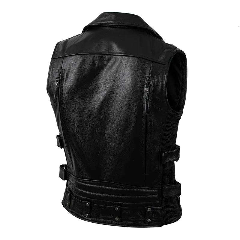 Gilet cuir biker - Ride free