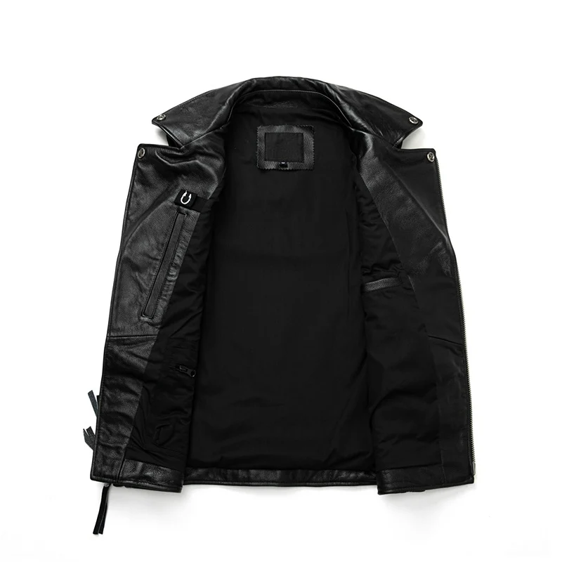 Gilet cuir biker - Ride free
